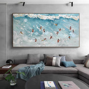 Swimming  Sport Textured  Canvas Painting #SA009