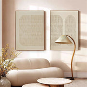 Beige & Brown Abstract Set of 2 #BB088