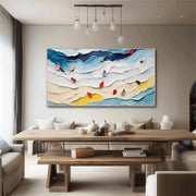 Colorful Ocean And Sky Abstract Textured Canvas Art #OS 299