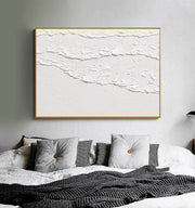 White Minimalist Textured Painting Canvas #MM019