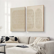 Beige & Brown Abstract Set of 2 #BB088