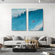 Surfing Sport Texture Set of 2 Canvas Painting #SA025