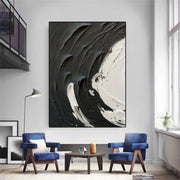 Black White Textured Minimalist Wall Art #MZ071