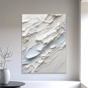 White Minimalist Textured Painting Canvas #MM153