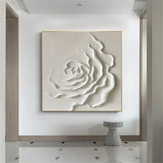 White Flower & Tree Abstract Textured Wall Art #ML135