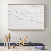 White Minimalist Textured Painting Canvas #MM019