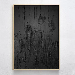 Black Minimalist Textured Wall Art #MZ010