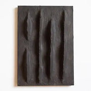 Minimalist Black Textured Wabi Sabi Wall Art - Large Handmade Plaster Sculpture