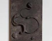 Minimalist Black Textured Wabi Sabi Wall Art - Large Handmade Plaster Sculpture