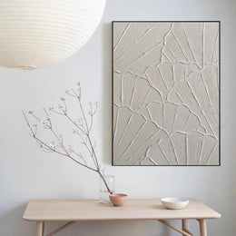 White Minimalist Textured Painting Canvas #MM075