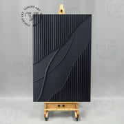 Black Plaster Art Minimalist Textured Painting #MZ030