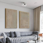 Beige and Brown Wabi Sabi Textured Canvas Art Set of 2 #WS641