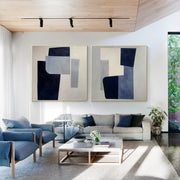 Abstract Square Set of 2 Wall Art #AB 496