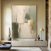 Beige & Green Abstract Wall Art #BG144