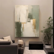 Beige & Green Abstract Wall Art #BG144