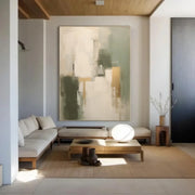 Beige & Green Abstract Wall Art #BG144