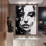 Abstract Portrait Black and White Painting #AP037