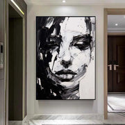 Abstract Portrait Black and White Painting #AP037