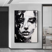 Abstract Portrait Black and White Painting #AP037