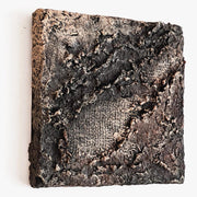 Earth Tone Textured Abstract Painting | Mixed Media Paper Clay Sculpture