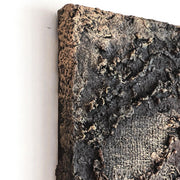 Earth Tone Textured Abstract Painting | Mixed Media Paper Clay Sculpture