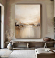 Original Beige Abstract Painting White Minimalist | 3D Texture Wall Art