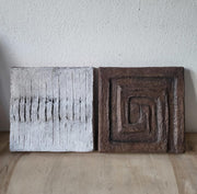 Structural Rustic Wall Art | Minimalist Paper Clay Wabi-Sabi Graphic