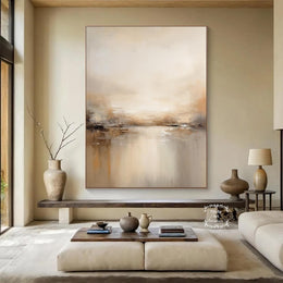 Original Beige Abstract Painting White Minimalist | 3D Texture Wall Art