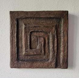 Structural Rustic Wall Art | Minimalist Paper Clay Wabi-Sabi Graphic
