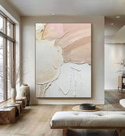 Large Colorful Abstract Painting Pink | Modern Acrylic Artwork