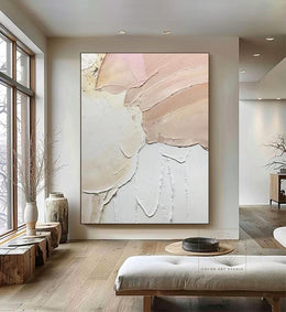 Large Colorful Abstract Painting Pink | Modern Acrylic Artwork