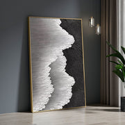 Black White Textured Minimalist Wall Art #MZ032