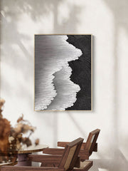 Black White Textured Minimalist Wall Art #MZ032