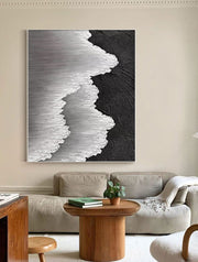 Black White Textured Minimalist Wall Art #MZ032