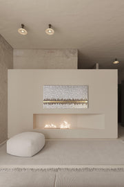 Large Purple Abstract Landscape Oil Painting - Hand-Painted Textured Art