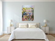 Abstract Water Lily Painting | Large Original Acrylic Canvas Artwork
