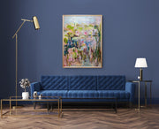 Abstract Water Lily Painting | Large Original Acrylic Canvas Artwork