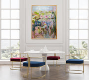Abstract Water Lily Painting | Large Original Acrylic Canvas Artwork