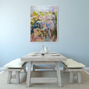 Abstract Water Lily Painting | Large Original Acrylic Canvas Artwork