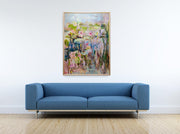 Abstract Water Lily Painting | Large Original Acrylic Canvas Artwork